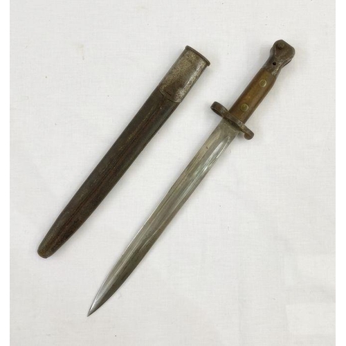 268 - WWI Wilkinson bayonet with leather scabbard