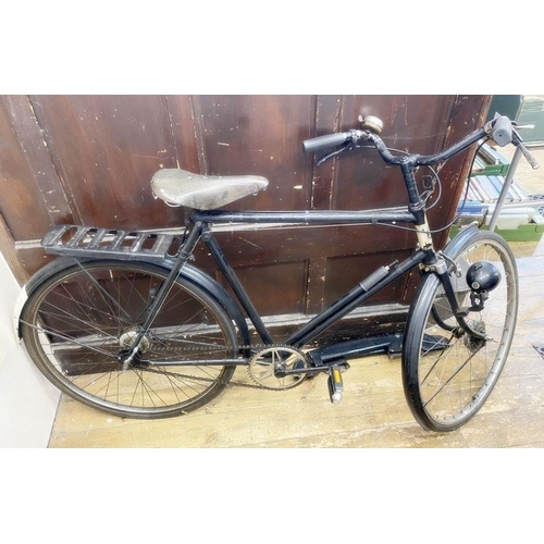 293 - An 1930s RAF bicycle possibly B.S.A with Sturmey Archer Trigger 3 or 4 speed, painted black, with gr... 