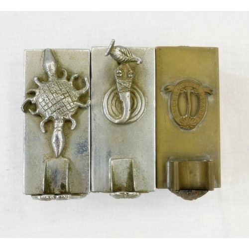 299 - Three military West African personal ashtrays, Lagos Defence Force, R.W.A.F.F. and UBIQUE, various c... 