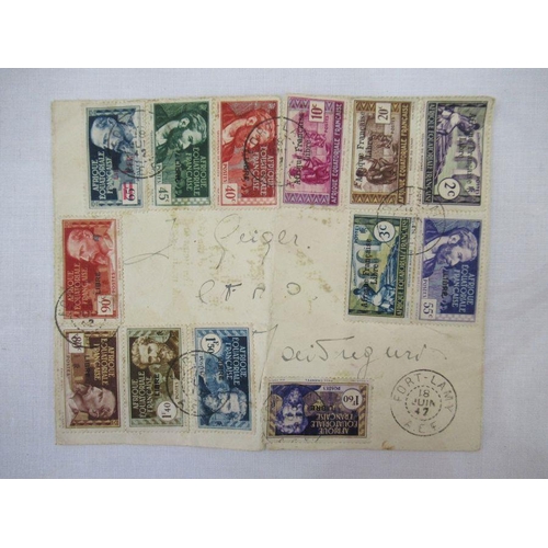 309 - French Colonies: ‘Fort Lamy’ covers (3) of Equatorial Africa postally dated 18th June ’47. Overprint... 