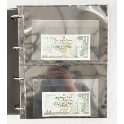 342 - Folder of bank notes English, Scottish, Irish £50 down to include George V notes Bank of Scotland (G... 