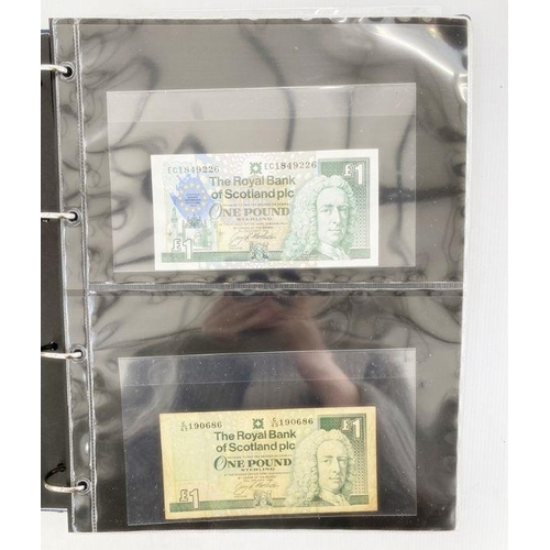 342 - Folder of bank notes English, Scottish, Irish £50 down to include George V notes Bank of Scotland (G... 