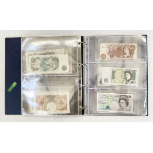 342 - Folder of bank notes English, Scottish, Irish £50 down to include George V notes Bank of Scotland (G... 