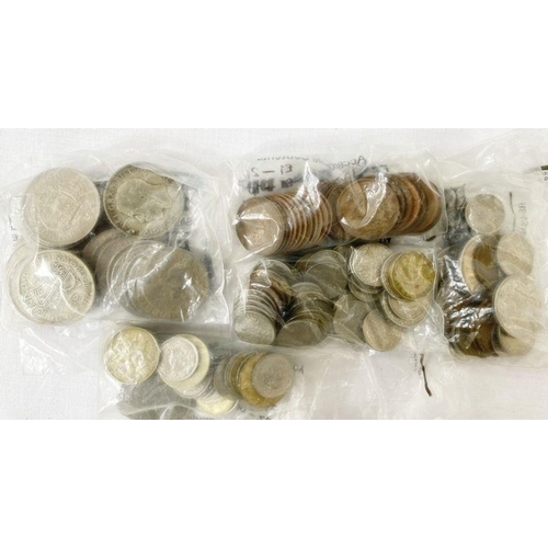 350 - Box of mainly English pre decimal, to include some English pre 47 silver coins, commemorative crowns... 