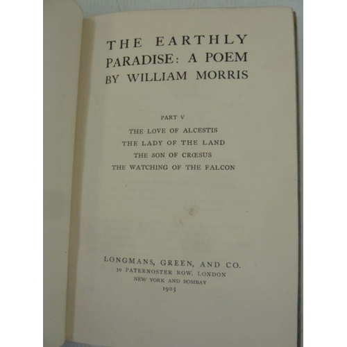 78 - Morris, William 'The Earthly Paradise' Longmans, Green and Company 1905, vols 1,2 3 5, 6 , 10, 11 an... 