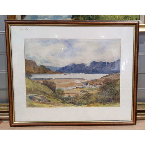 1302 - J E Halliday - 20th century
 Oil on board
 Rural landscape with dwellings, signed and dated 1983 low... 