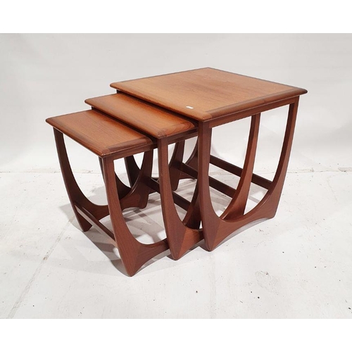 1072 - G-Plan Astro teak nest of three tables, H 51cm X W 51cm X D 50cm