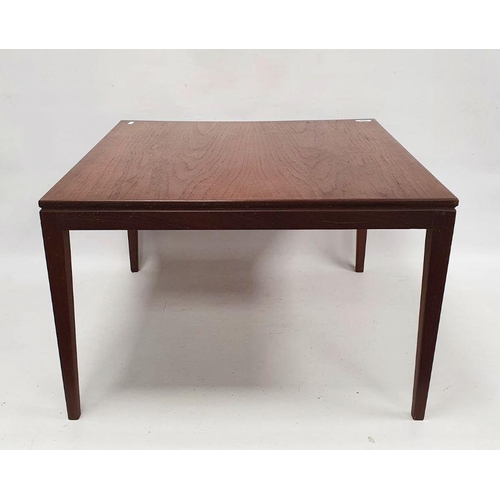 1082 - Mid-century square side table on tapering square feet, H 40cm X W 61cm X D 61cm