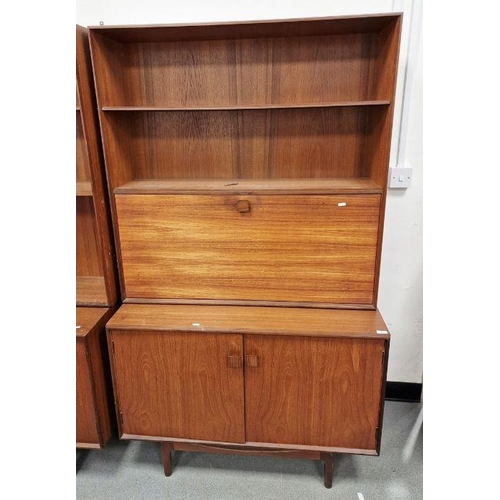 1083 - Mid-century teak G-plan display cabinet designed by Kofod Larsen with single shelf above drop down c... 