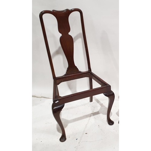 1103 - Set of six (4+2) oak dining chair frames on cabriole front legs (6)