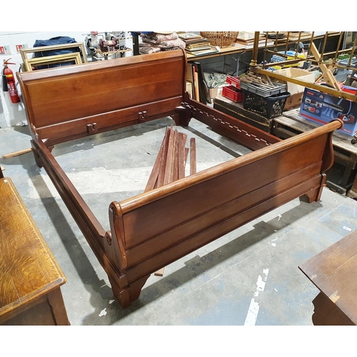 1142A - Reproduction mahogany king size sleighbed, 230cm long x 197cm wide