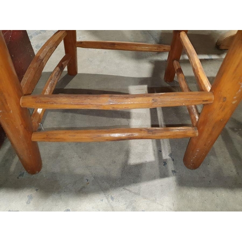 1155 - Set of four modern ladderback chairs with rush seats (4)