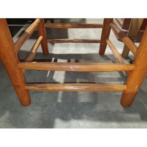 1155 - Set of four modern ladderback chairs with rush seats (4)