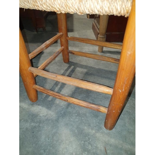 1155 - Set of four modern ladderback chairs with rush seats (4)