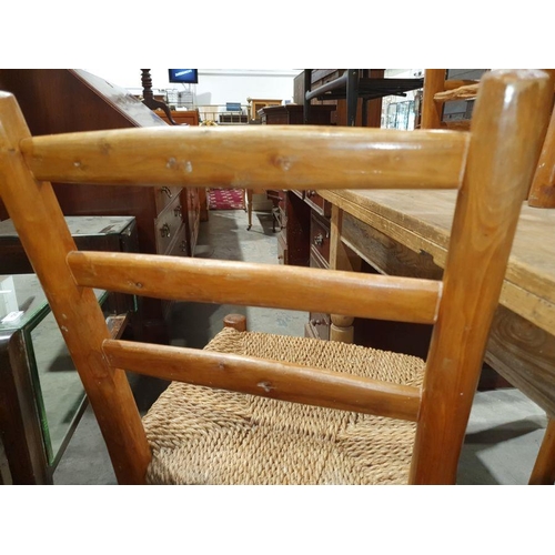 1155 - Set of four modern ladderback chairs with rush seats (4)