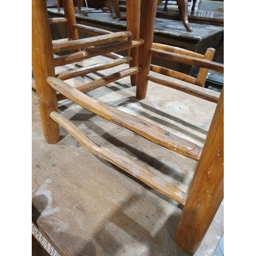 1155 - Set of four modern ladderback chairs with rush seats (4)