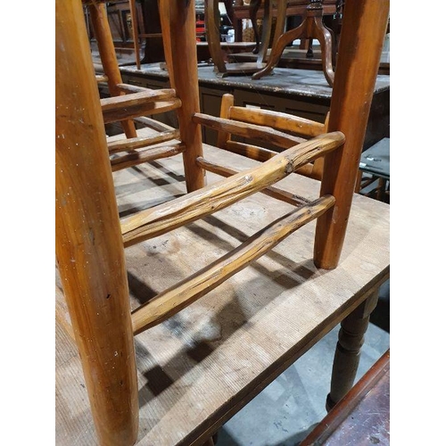 1155 - Set of four modern ladderback chairs with rush seats (4)