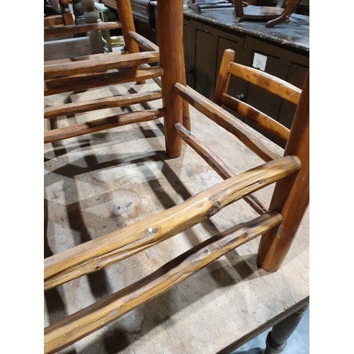 1155 - Set of four modern ladderback chairs with rush seats (4)