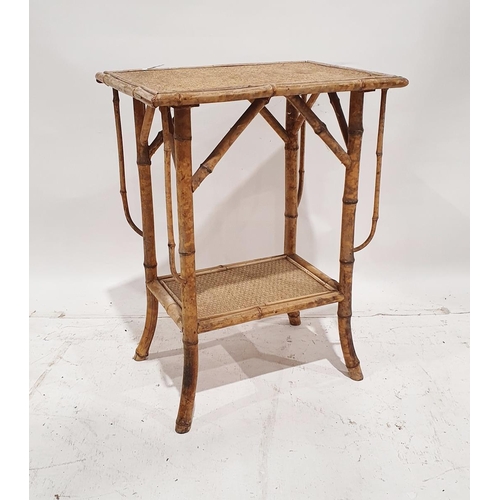 1203 - Late 19th/early 20th century cane and bamboo two-tier occasional table