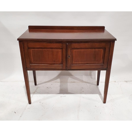 1206 - Edwardian inlaid mahogany washstand on square tapering legs