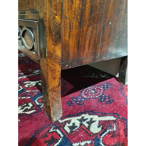 1242 - Late Victorian rosewood side cabinet, single drawer, glazed and mirrored door on square section spla... 