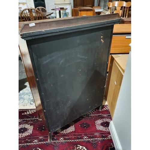 1242 - Late Victorian rosewood side cabinet, single drawer, glazed and mirrored door on square section spla... 