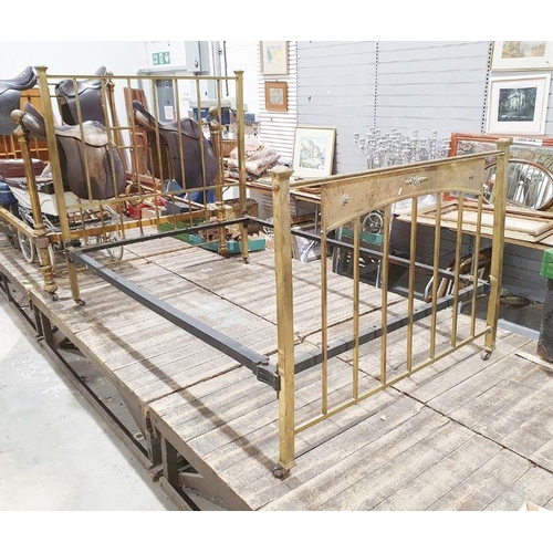 1260A - Edwardian brass bedstead , 4ft 8