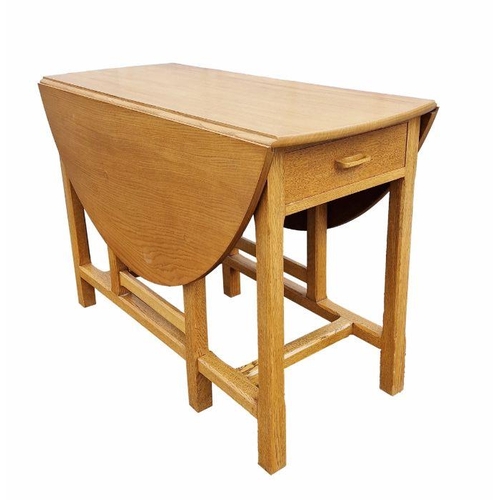 1334 - Owen Scrubey Cotswold School Arts & Crafts dining table and chairs viz:- set of six oak square trell... 