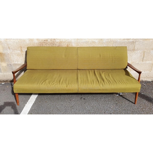 1350 - G-Plan Afromosia teak-framed sofa bed, 195cm wide approx.