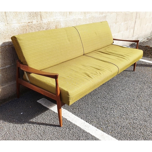 1350 - G-Plan Afromosia teak-framed sofa bed, 195cm wide approx.