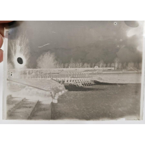 163 - Early 20th century boxed collection of slides of views of bridges, churches and UK landscapes, a woo... 