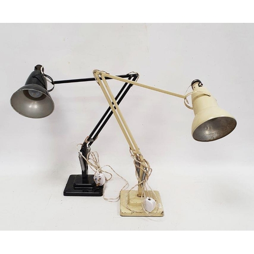 193 - Two vintage Herbert Terry, Redditch anglepoise lamps, in black and cream.

 Please note: Plugs and l... 