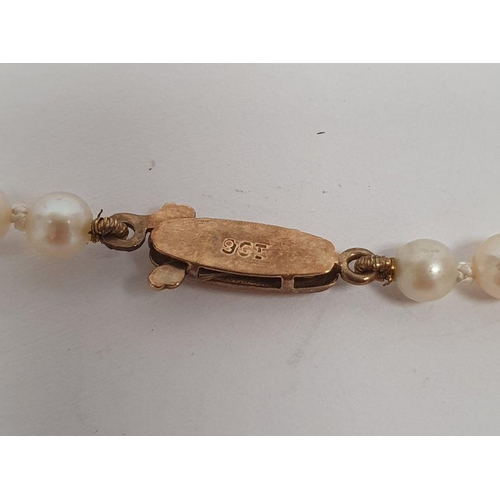 254A - Set of simulated graduating pearls on 9ct gold clasp and a set of two-string pearl necklace on gold-... 