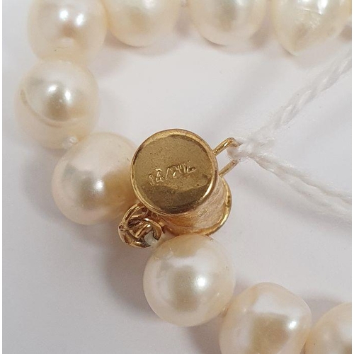 254A - Set of simulated graduating pearls on 9ct gold clasp and a set of two-string pearl necklace on gold-... 