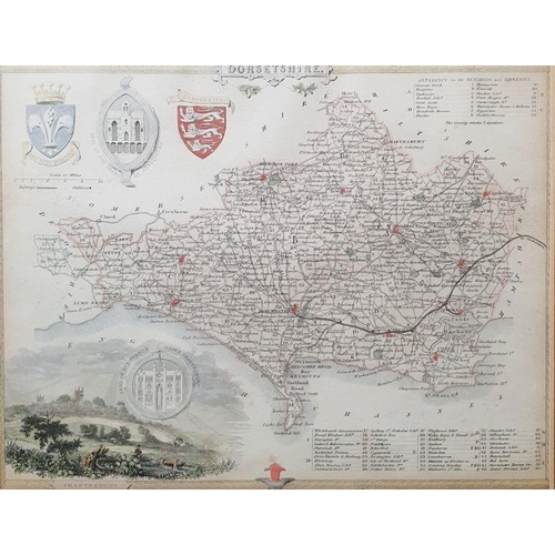 281 - After Robert Morden 
 Handcoloured map of Bedfordshire and two further maps, one of Wiltshire and on... 