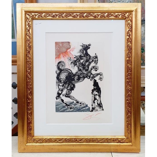 290A - After Salvador Dali (1904-1989) 
 Set of Eight F&B Gallery woodcut and block “La Divine Comedie Suit... 