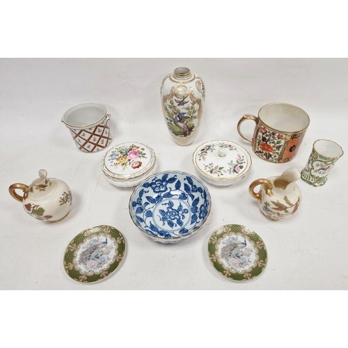 3 - Collection of English and Continental porcelain comprising an early 19th century Imari pattern large... 