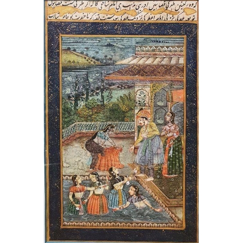 344 - Indian School (19th/20th century)
  Watercolour and gouache
 Four Indian paintings, unsigned, framed... 