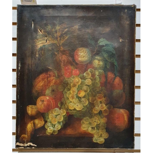 365 - Manner of Yan Mortel (1652-1719)
 Oil on canvas
 Still life with fruit, probably early 19th century,... 