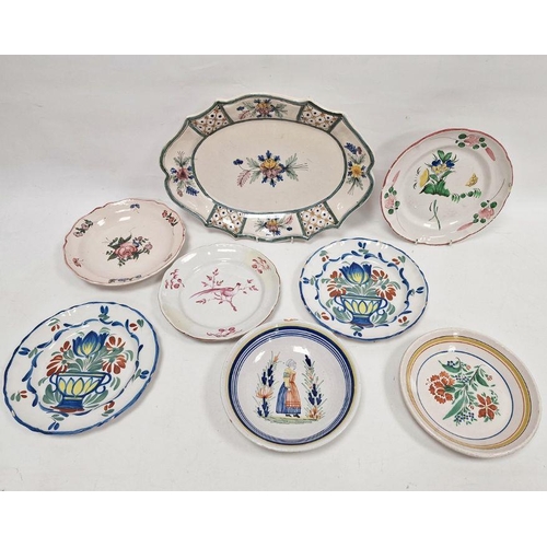 59 - Collection of French faience, 19th century and later, including a pair of St. Clement plates painted... 