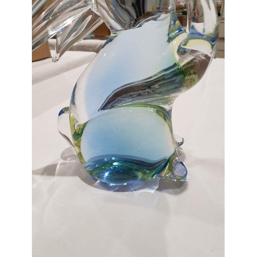 84 - V. Nason & C. Murano glass model of a rabbit in green and blue colourway (h. 16cm)