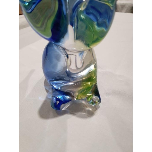 84 - V. Nason & C. Murano glass model of a rabbit in green and blue colourway (h. 16cm)