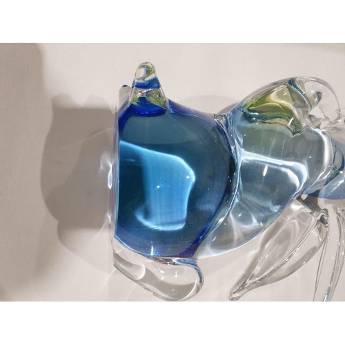 84 - V. Nason & C. Murano glass model of a rabbit in green and blue colourway (h. 16cm)