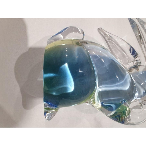 84 - V. Nason & C. Murano glass model of a rabbit in green and blue colourway (h. 16cm)