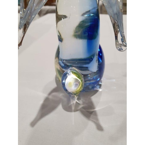 84 - V. Nason & C. Murano glass model of a rabbit in green and blue colourway (h. 16cm)