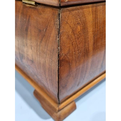 1006 - Collection of four wood and other boxes to include a burr maple veneered sewing box of square form, ... 