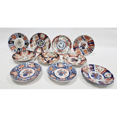 103 - Ten various Chinese and Japanese Imari pattern fluted circular dishes, 19th century, each variously ... 