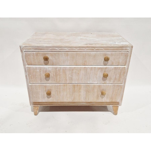 1131A - Lebus Furniture chest of three long drawers, 77cm high x 95cm wide x 46cm deep