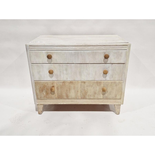 1131 - Lebus Furniture chest of three long drawers, 77cm high x 95cm wide x 46cm deep