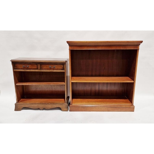 1134 - Reproduction Bradley mahogany bookcase, 99cm high x 97.5cm wide x 32cm deep and a reproduction bookc... 